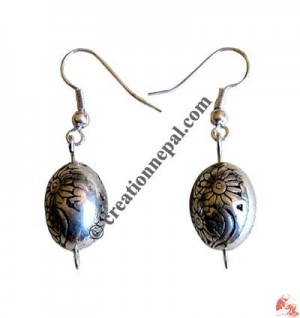 Silver coated plastic beads ear ring 13