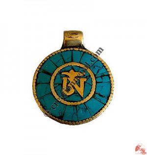 Stone setting white-metal pendant2