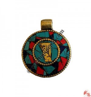 Stone setting white-metal pendant4