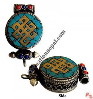 Stone setting endless knot ghau
