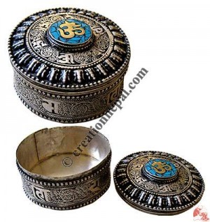 White metal filigree plain jewelry box2