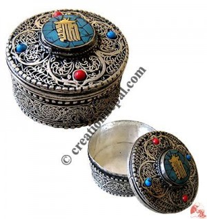 White metal  Filigree medium  jewelry box2