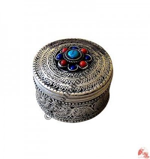 White metal filigree Small jewelry box