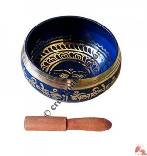Painted singing bowl (blue)
