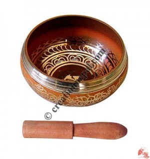Painted singing bowl (orange)