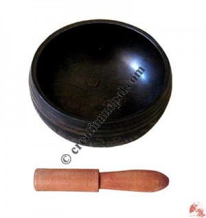 Antique design etched tiny singing bowl