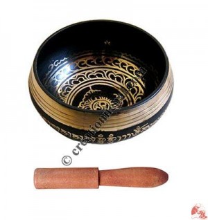 Painted singing bowl (Black)