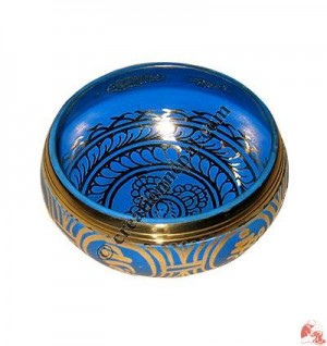Painted small size singing bowl (Blue)