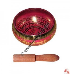 Painted small size singing bowl (Pink)