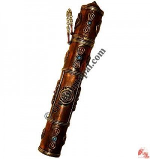 Pipe shape copper incense holder3
