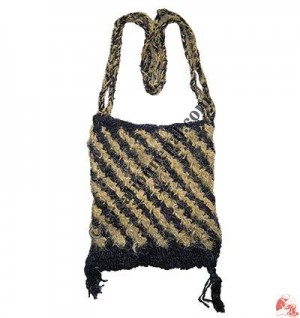 2-color banana silk crochet bag