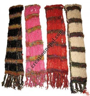 Art silk mixed color net muffler