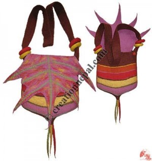 Leaf design flap 5-color bag