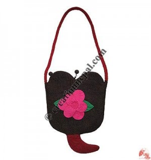 Flower felt heart bag