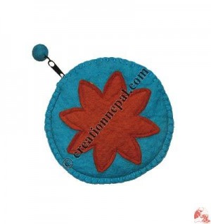 Round shape sun felt purse