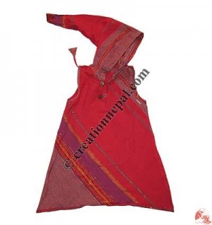 Khaddar long hood kids dress