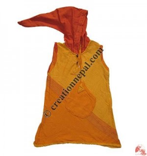 Khaddar hooded kids dress