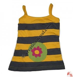 Patch work rib kids tank top