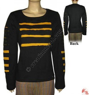 Layered patch rib t-shirt