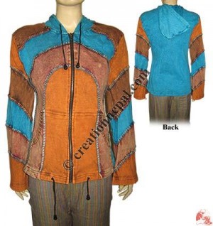 Patch-work emb rib jacket