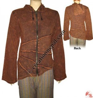 Stone wash plain rib jacket