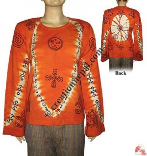 Colorful rib long sleeves t-shirt