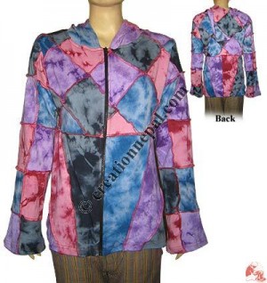 Diamond cut rib hooded jacket1