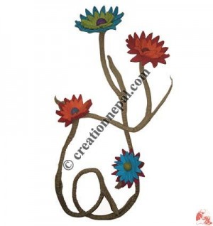 Felt flower long garland3