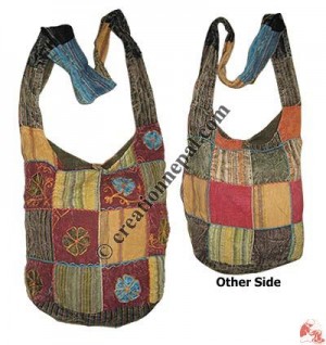 Stone wash patch-work jogi bag