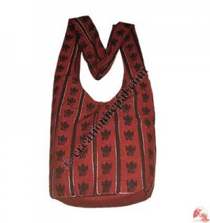 GANESH print BTC cotton bag-maroon