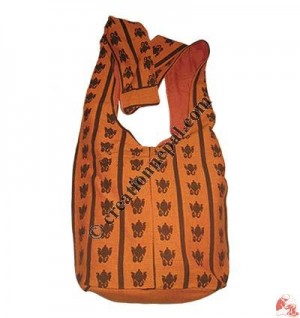 GANESH print BTC cotton bag-orange