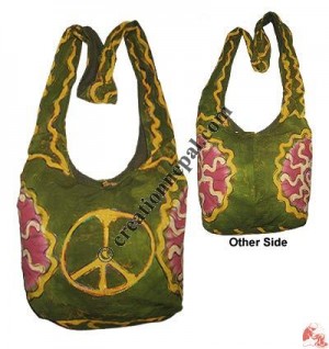 Peace sign tie-dye lama bag