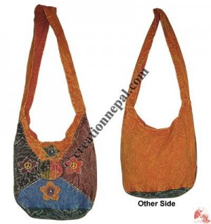 Patch-work shyama stone wash kids bag