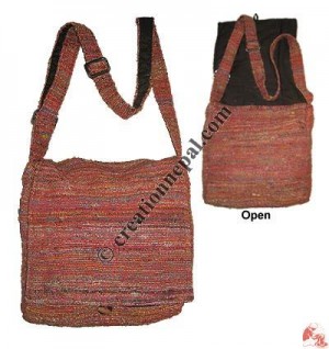 Square shape silk flap bag