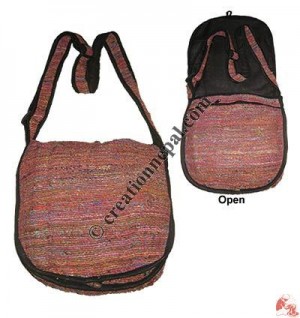 Recycled silk flap bag