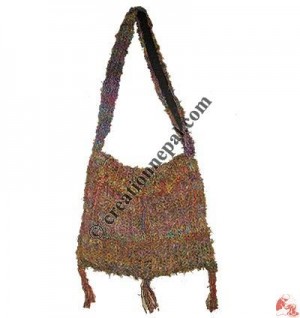 Hand crochet silk bag
