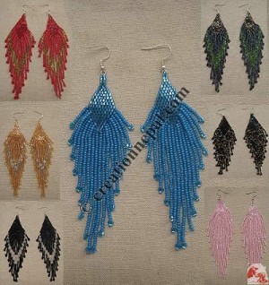 Long frills design pote ear ring