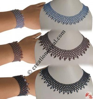 Net design necklace-bracelet set 1