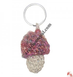 Hemp-silk mushroom key ring