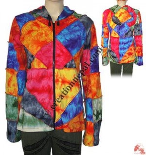 Diamond cut rib hooded jacket2