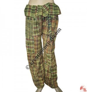 Patch-work stone wash Thai trouser2