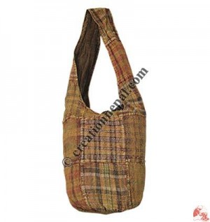 Bottom round patch-work stone wash Lama bag1