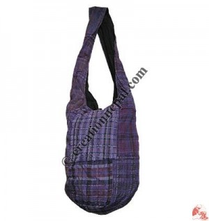 Bottom round patch-work stone wash Lama bag2