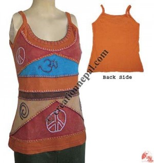 Peace-Om rib tank top
