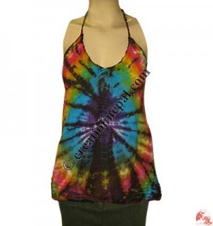 Cotton tie-dye halter top2