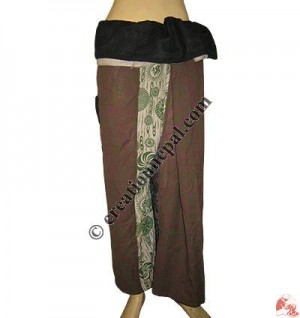 Multi-print joined wrapper trouser