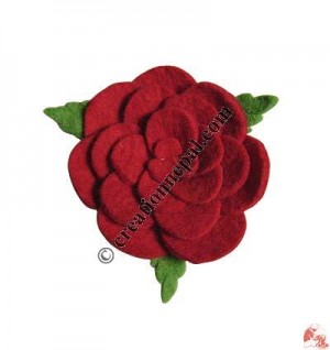Large size rose design felt brooch
