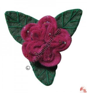 Rhododendron design felt brooch