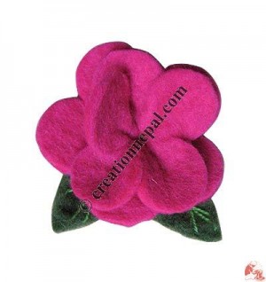 Two-step flower felt brooch
