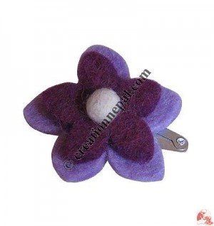 Double flower felt tic-tic hair clip